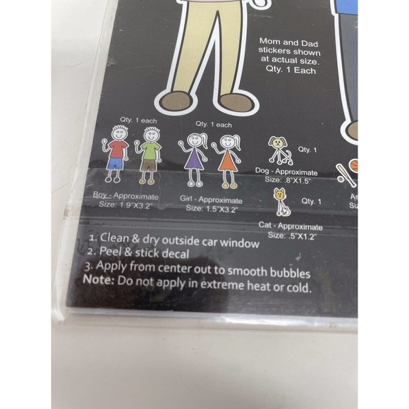 NEW Cool Family Stickers Car Window 18 Pack Mom Dad Kids Boys Girls Pets Sports - Picture 4 of 5